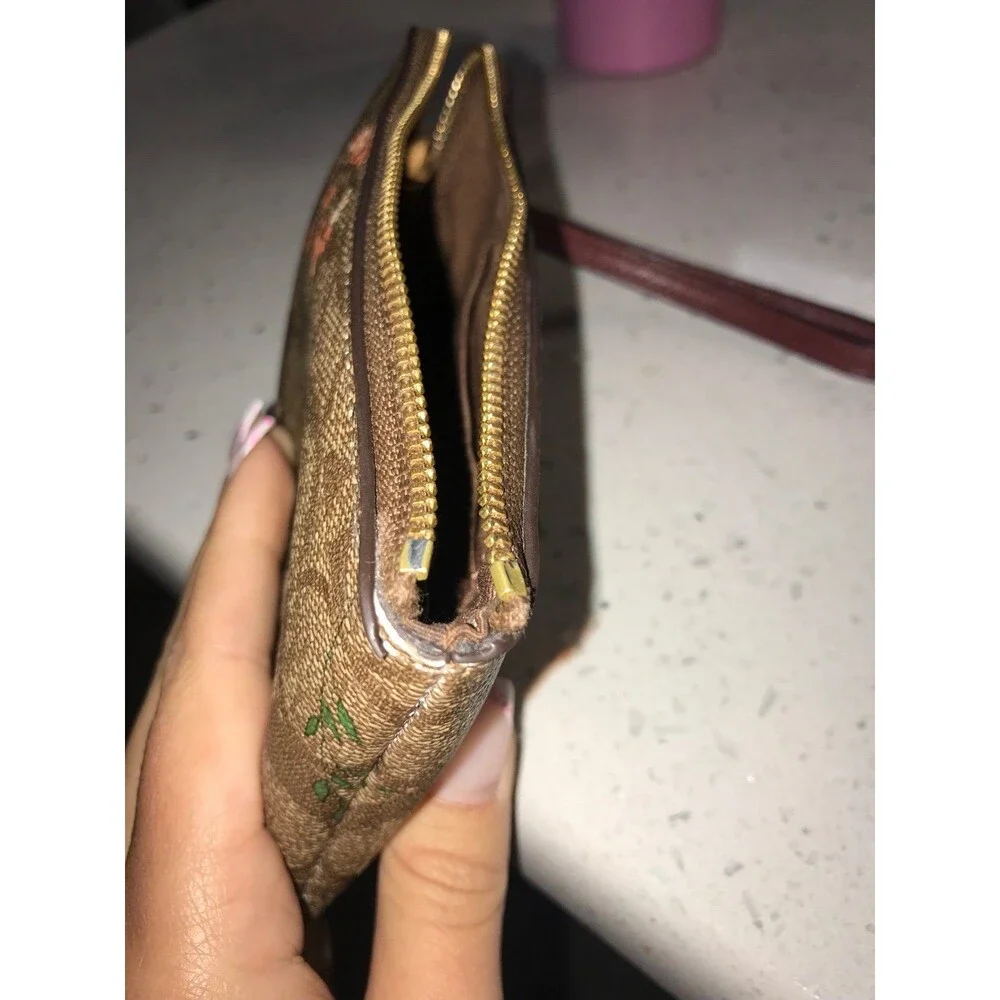 Coach floral wristlet